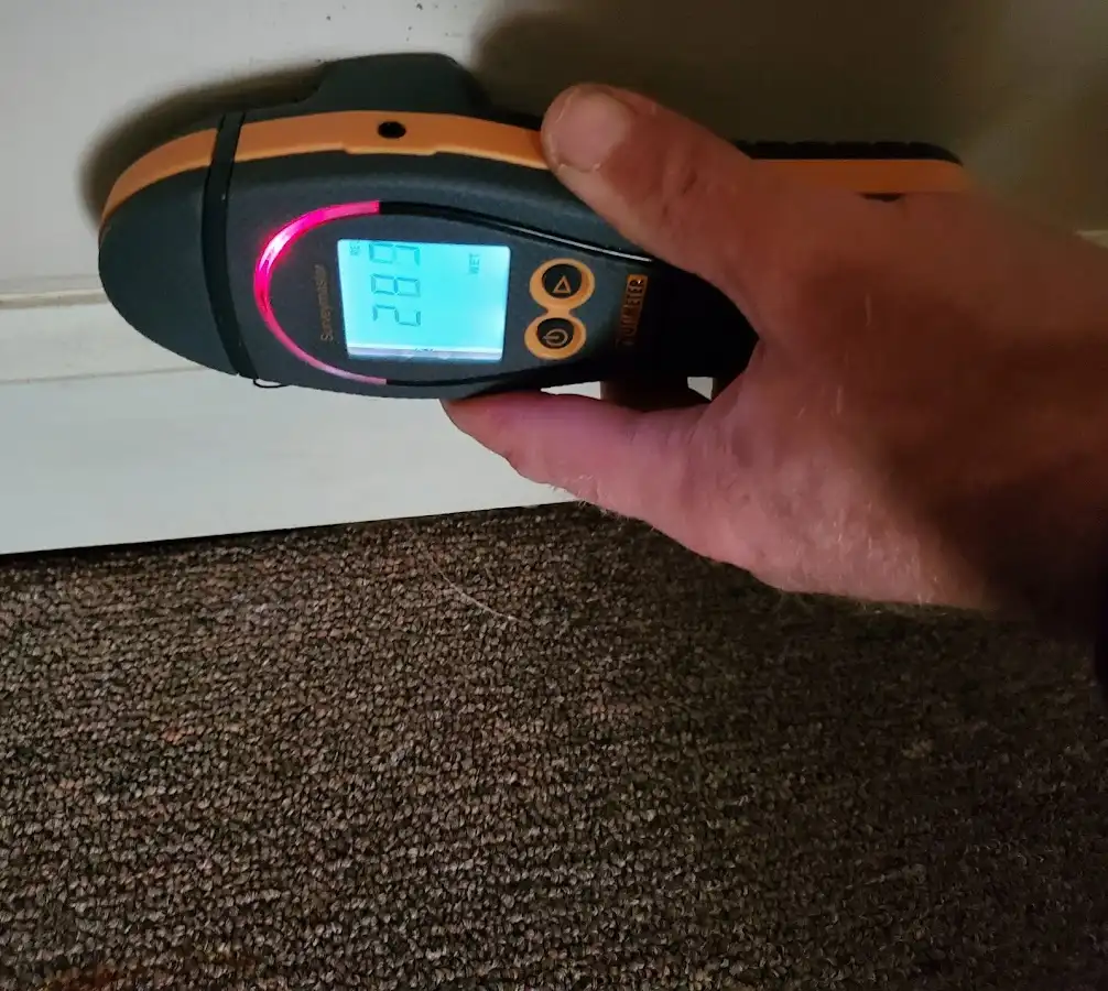 Moisture detection at baseboard during Sewage Cleanup & Sanitation in Lakeland Highlands